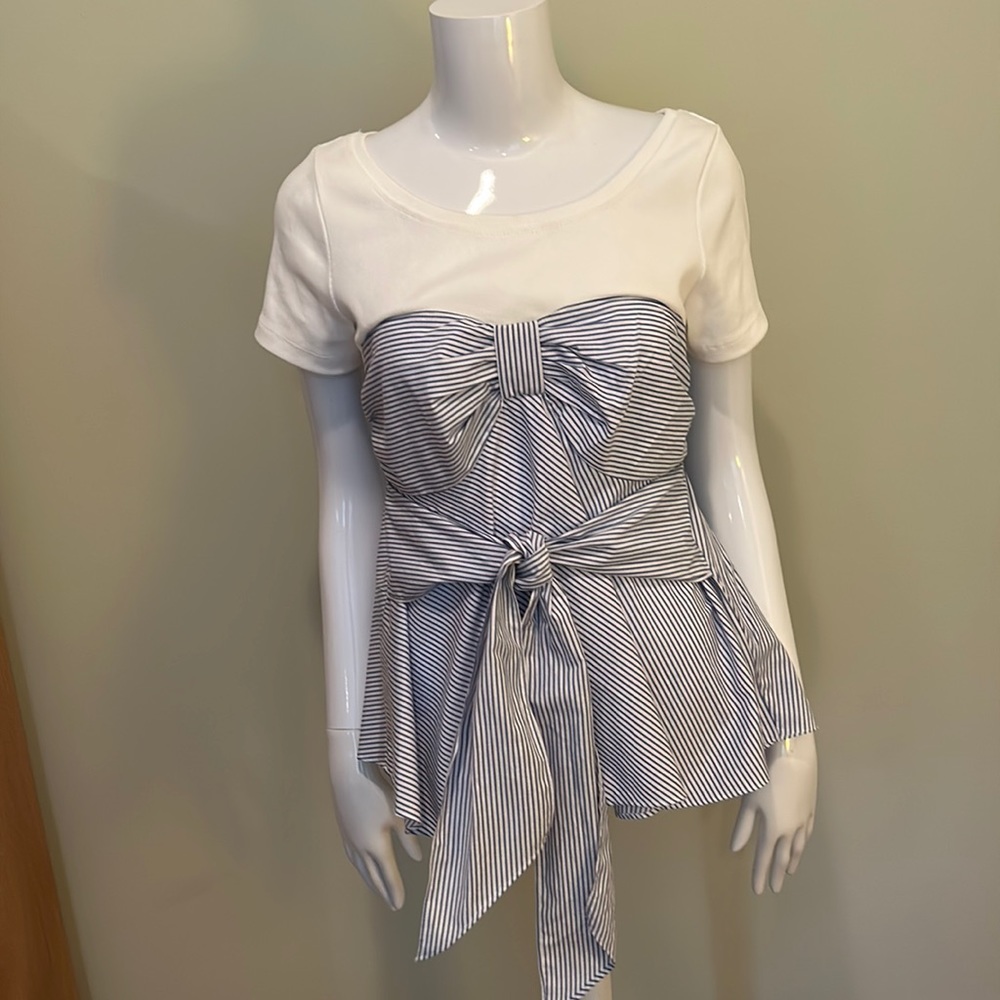 Anthropologie wrap tie tee
